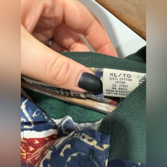 🌟VINTAGE 90s🌟 MEN ABSTRACT SHIRT - XL -100% cotton - Picture 5 of 6